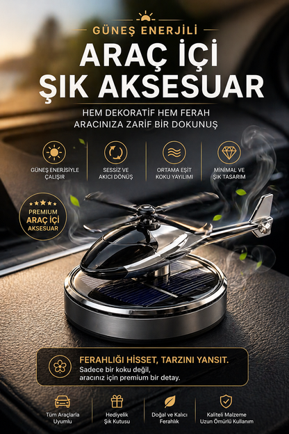 Güneş Enerjili Helikopter Araç Kokusu